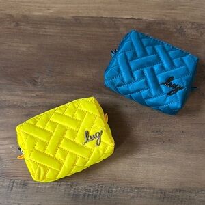 NWOT Lug Pill Box - Choo Choo Mini in Yellow and Ocean Blue Sold in set of 2
